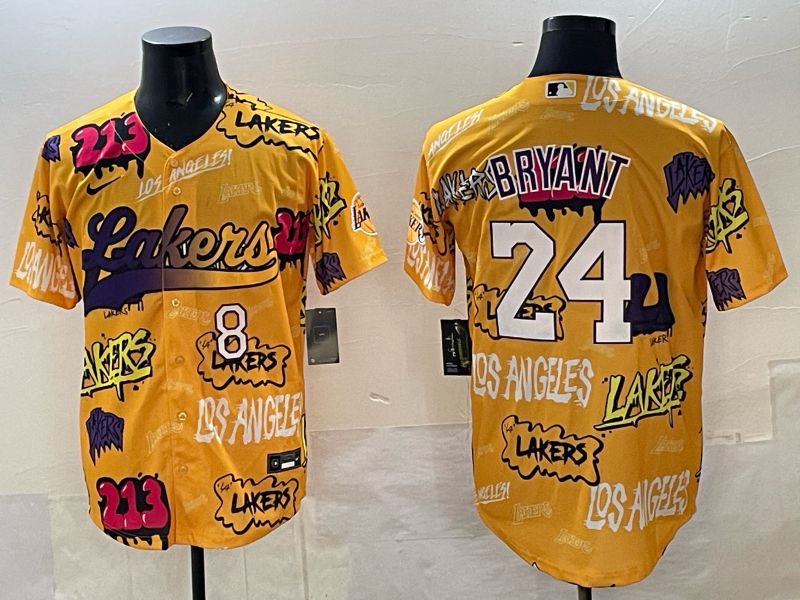 Men Los Angeles Lakers Nike 24 Bryant yellow NBA 2025 Jersey style 05